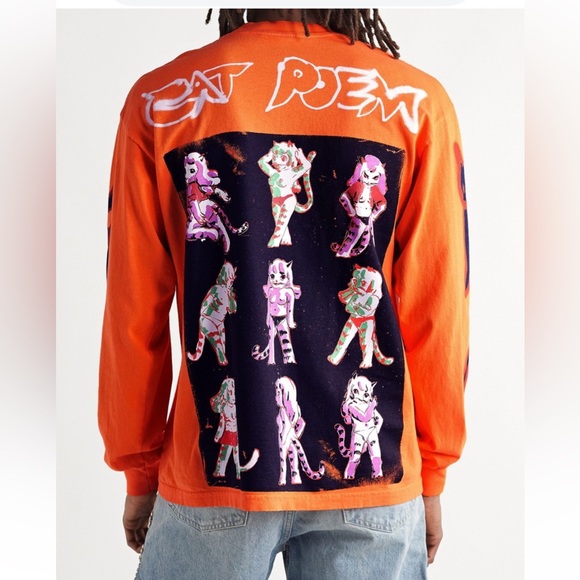 Come See Mr Porter Cat Poem Orange Cat Graphic Long Sleeve Shirt